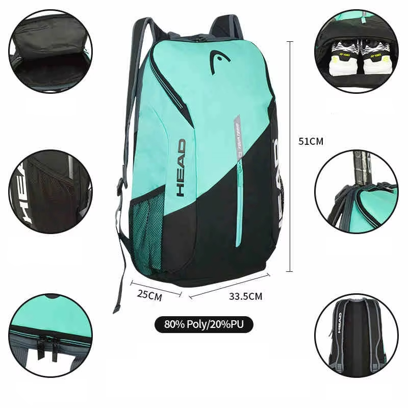 حقيبة ظهر للتنس من HEAD، حقيبة - مراجعة Backpack Racket Bag وسعره